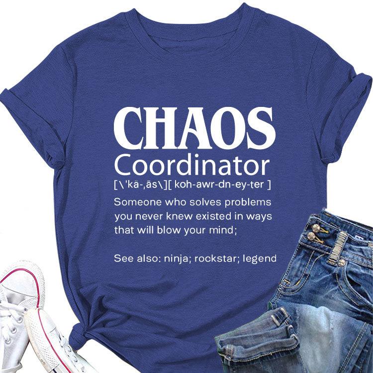 Summer New Casual Shortsleeved T Shirt Chaos Coordinator Printed Loose Crew Neck Top All Match Womens Fashion Pullover