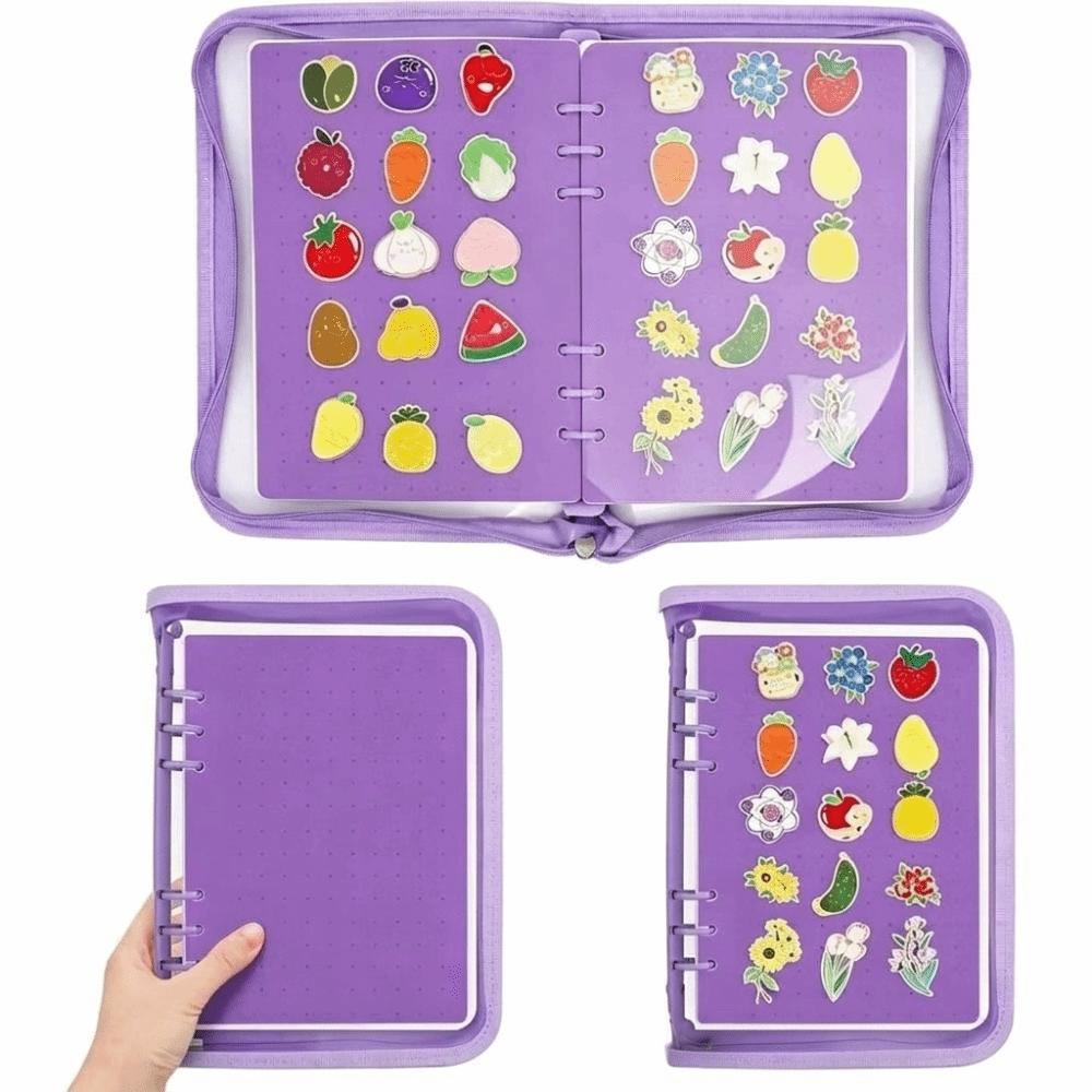 Space Saving Felt Brooch Storage Book 6 Pages Badge Charms Organizer Home Accessory