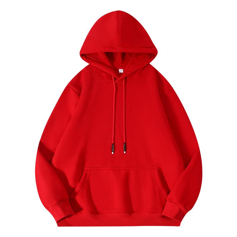 Men s 380g Fleece Cotton Pullover Hoodie: Comfortable, Warm, Versatile, Solid Color Sweatshirt 4X Large