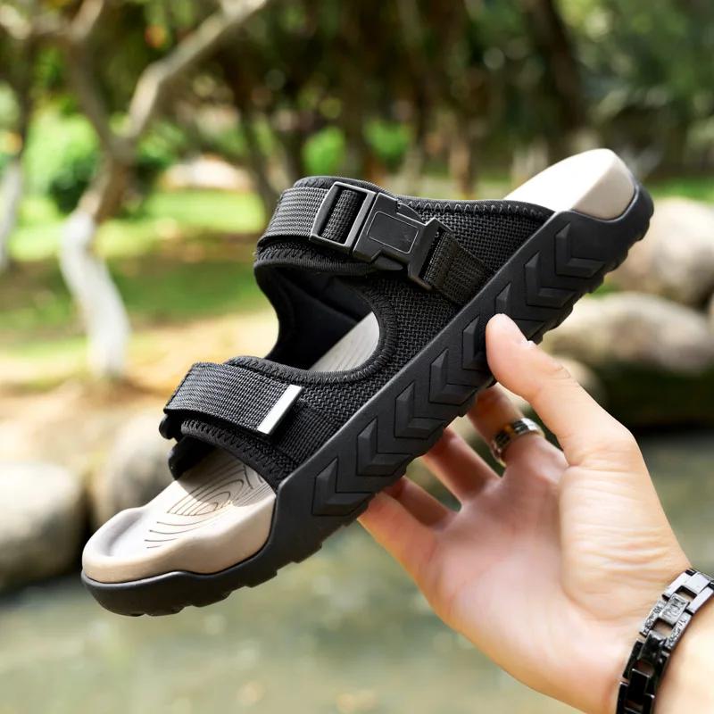 Fashion 2025 New Men Sports Slippers Outdoor Thick Bottom Breathable Beach Sandals Summer Casual Shoes Big Size 36-47 Unisex Men Women