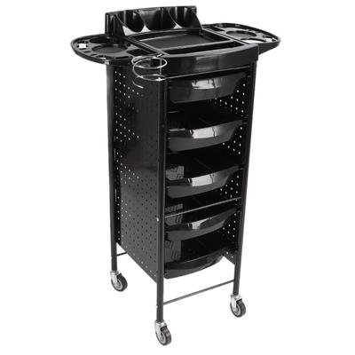 Carro con ruedas para salón, carro con ruedas para salón de belleza, ahorro de espacio, color negro, para almacenamiento adicional