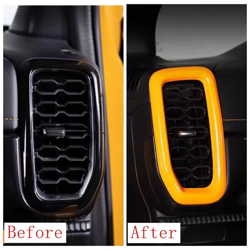 Car Handle Bowl / Start Stop Button / Central Side Panel / Air AC Vent Cover Trim ABS Accessories For Ford Ranger 2024 2025