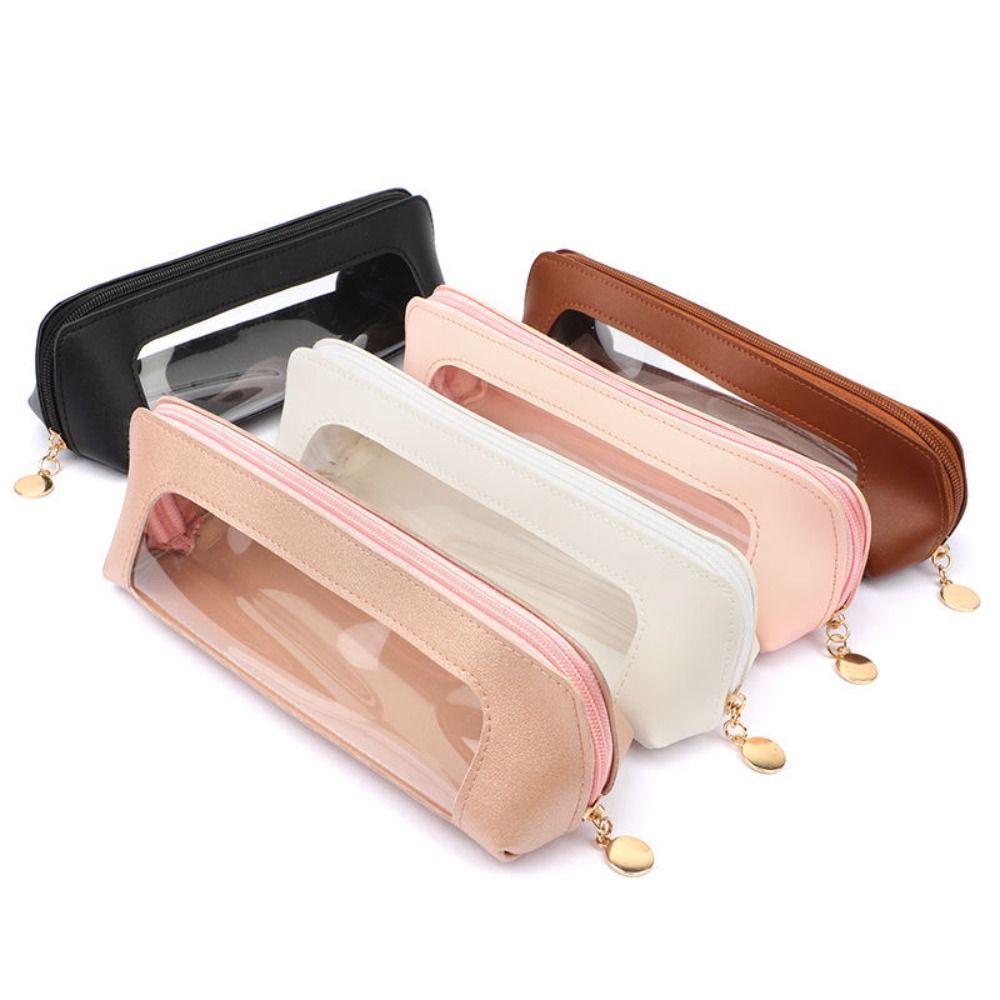 Visible Cosmetic Storage Pouch Waterproof Makeup Organizer Compact Pencil Case School Supplies
