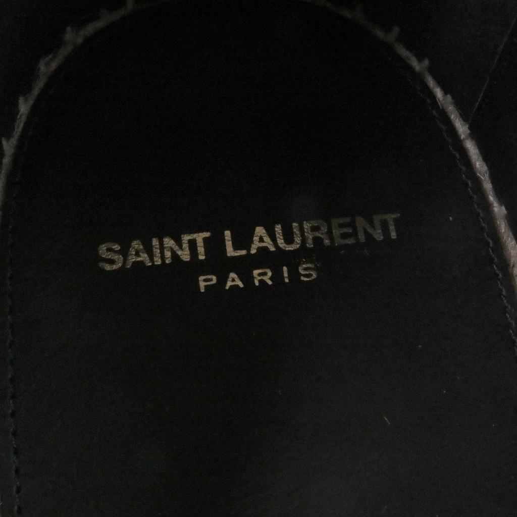 Pristine SAINT LAURENT PARIS Moccasin YSL Stitch Espadrilles Slip-On Flats black Used