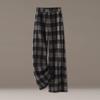 Women's Winter Plaid Wool High-Waisted Straight-Leg Cashmere Pants - Slimming, Loose, and Stylish
