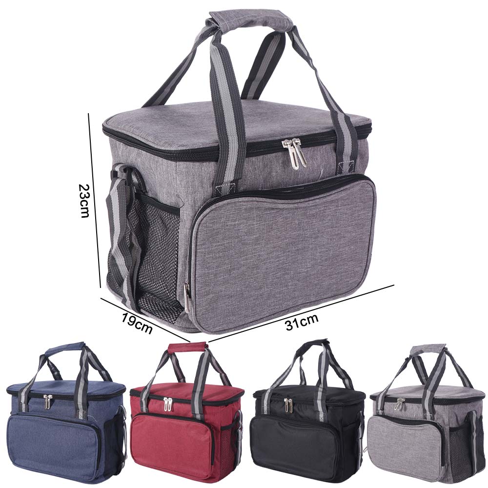 Handheld Insulated Cooler Bag Oxford Cloth Cooler Lunch Box Durable Thermal Lunch Bag  Camping