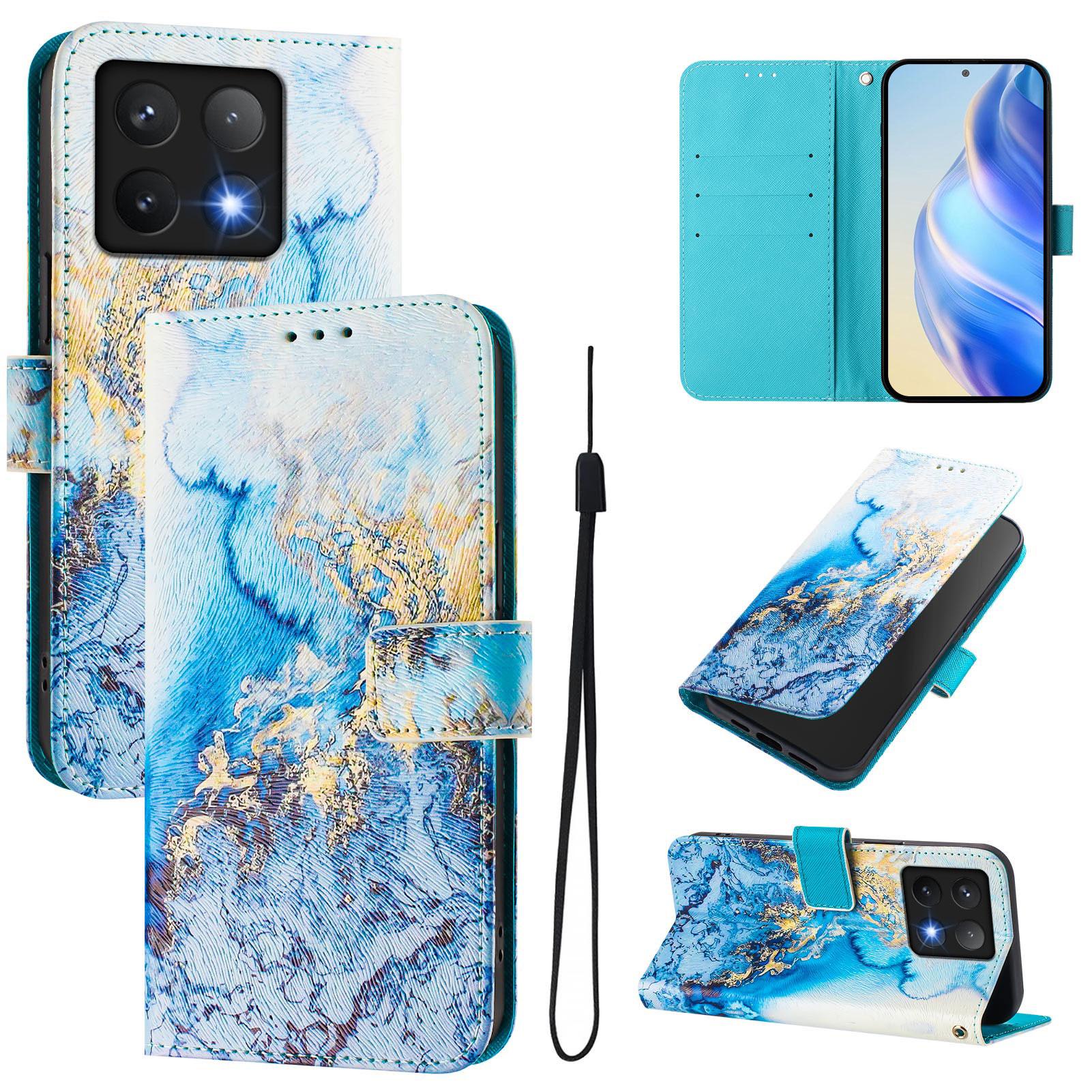 

For Xiaomi 14T Case Pattern Printing Wallet Phone Cover with Strap I