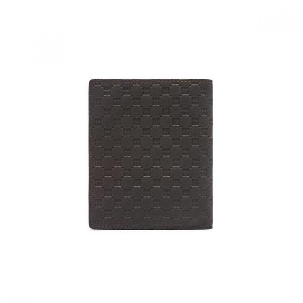 Daks Brown Matte Leather Wallet With Dd Plate Logo Dbwa1f367