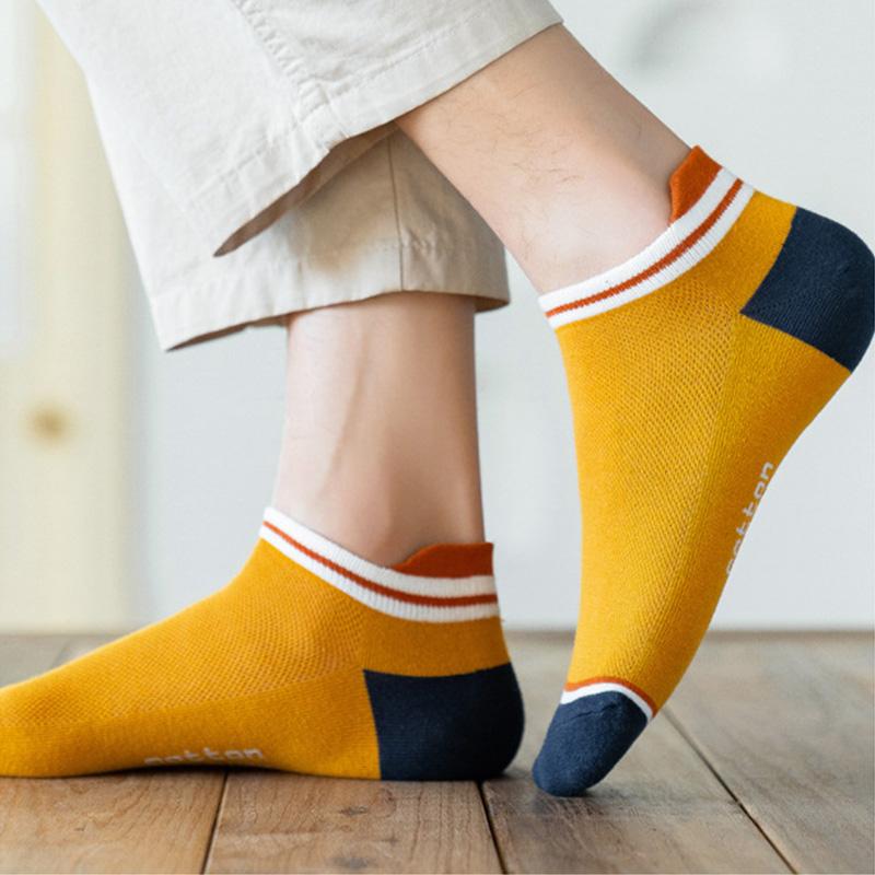 LKWDer 3 Paar Frühling Sommer Low-cut Sport Mesh Herren Bootssocken Socken Herren Schweißabsorbierend Atmungsaktiv Kurzer Schaft Baumwollsocken