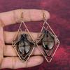 Chiastolite Earring Copper Wire Wrapped Gemstone Earrings Handmade Unique Jewelry