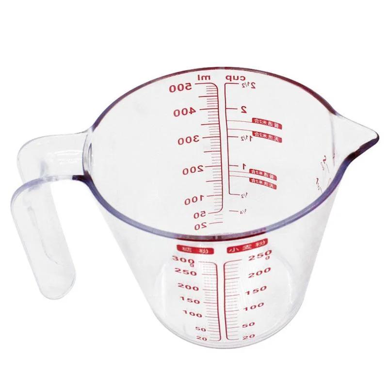 250ml/500ml Multifunctional Clear Handle Cup Set Plastic Scale Measuring Beaker Baking Tools Kitchen