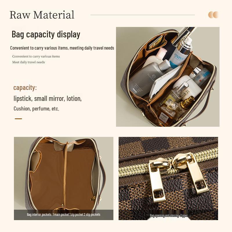 2024 Wodoodporna Wielofunkcyjna Kosmetyczka PU w Kratę