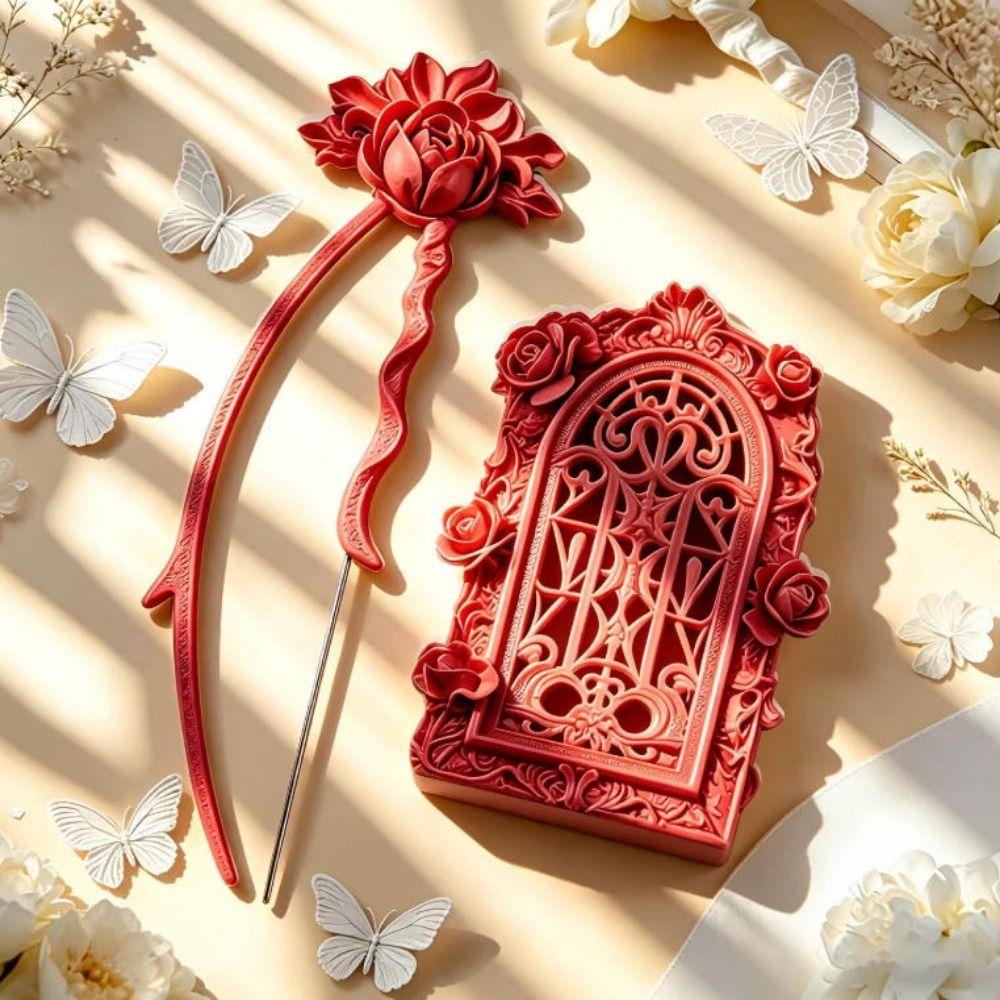 Embossed Rose Fuse Beads Tools Set Vintage Bead Tweezers Pen Kit DIY Handmade