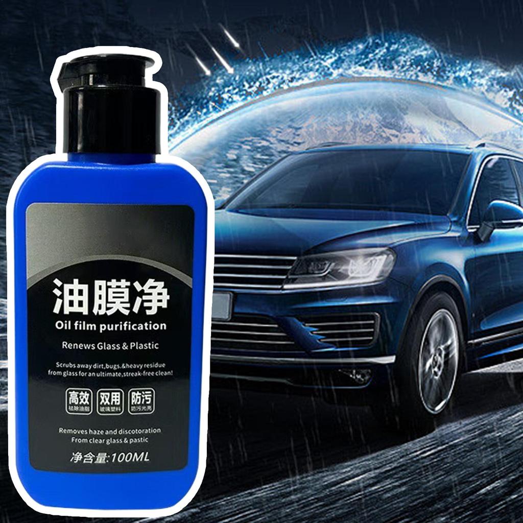 Car Windshield Cleaner 100ml Car Glass Degreasing Cleaner Stain Remover Long-Lasting Protection Automotive Cleaning Accessories