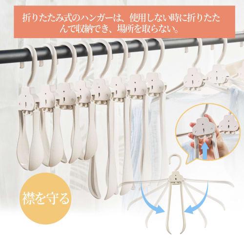OSUDRY One-Touch Hangers, Set of 10, Collar Protection, Non-Slip, Shape-Preventing, Foldable, Space-Saving, Heavy-Duty, Body-Shaped Hangers for Clothe