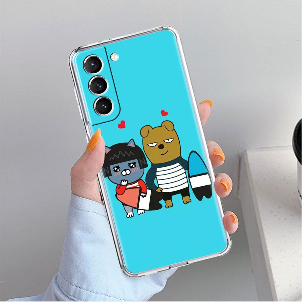 

Прозрачный чехол для Samsung Galaxy S22 S20 FE S21 S10 S9 Plus Note 20 Ultra 10 Lite Прозрачная телефонная накладка Kakao Friends Милый Samsung S22 Ultra 5G