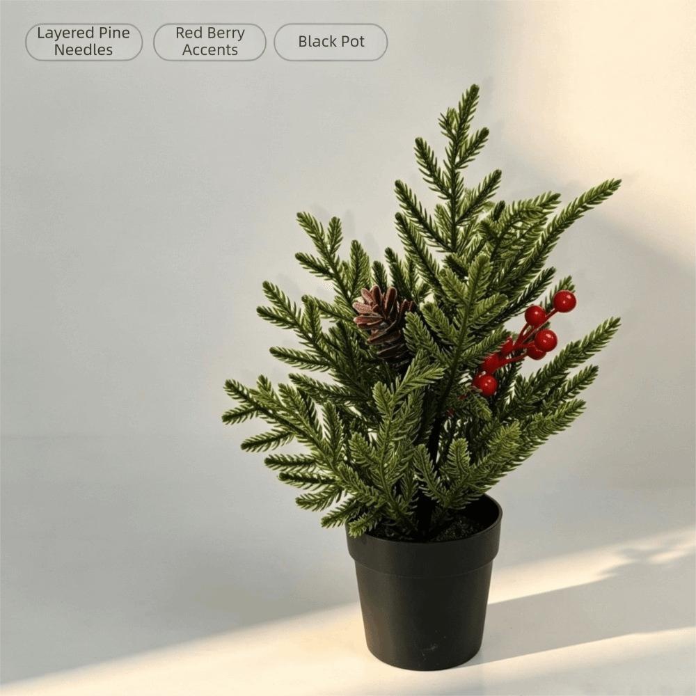 Red Fruit Simulated Christmas Red Fruit Simulated Christmas Leaves Christmas Pine Needles Autumn