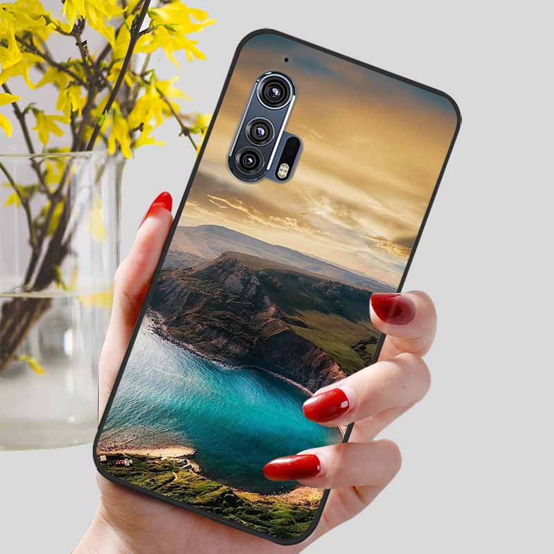 For Moto Edge Plus 2020 Case 6.7'' Flowers Soft TPU Beautiful Phone Cases for Motorola Edge+ 2020 Protect Silicon Bumper Cover