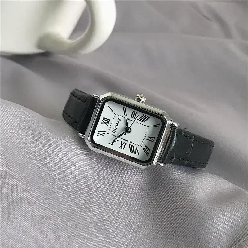 Luxus Quadratische Damen Quarz Uhr Mode Römische Zifferblatt Damen Armbanduhr Reloj Mujer Mädchen Uhr Geschenk (Ohne Box) Damenuhren