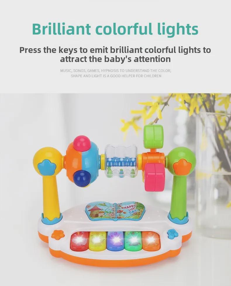 Multifunctional Baby Piano Toy with Lights: Early Education Music & Story Playset