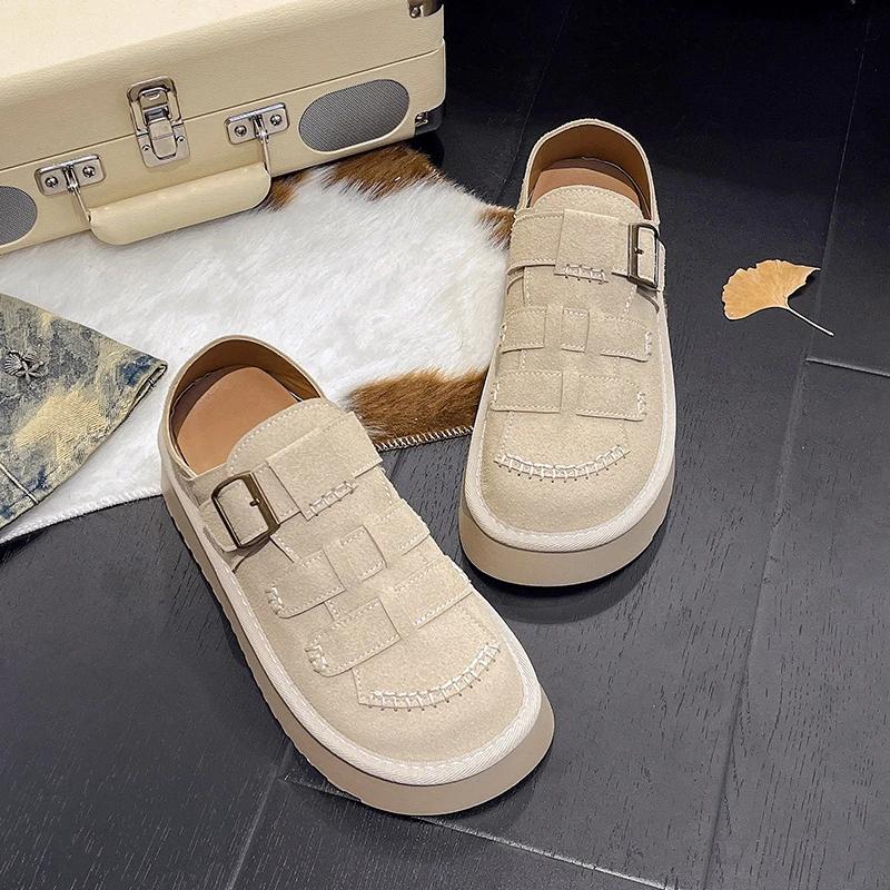Fashion New Women Casual Shoes Spring Autumn Thick Bottom Female Braided Style Shoes Fashionable Versatile Ladies Chunky Shoes Hook Loop