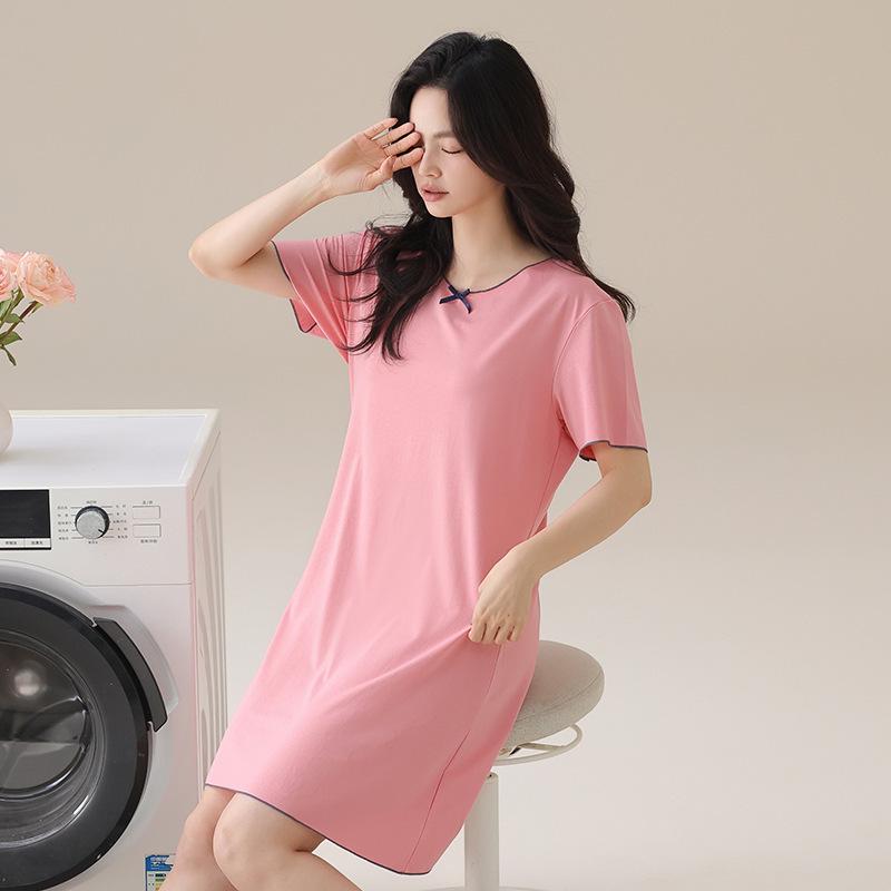 Women s Modal Short-Sleeve Summer Nightgown - Lightweight & Versatile for Outdoor or Home Wear Medium