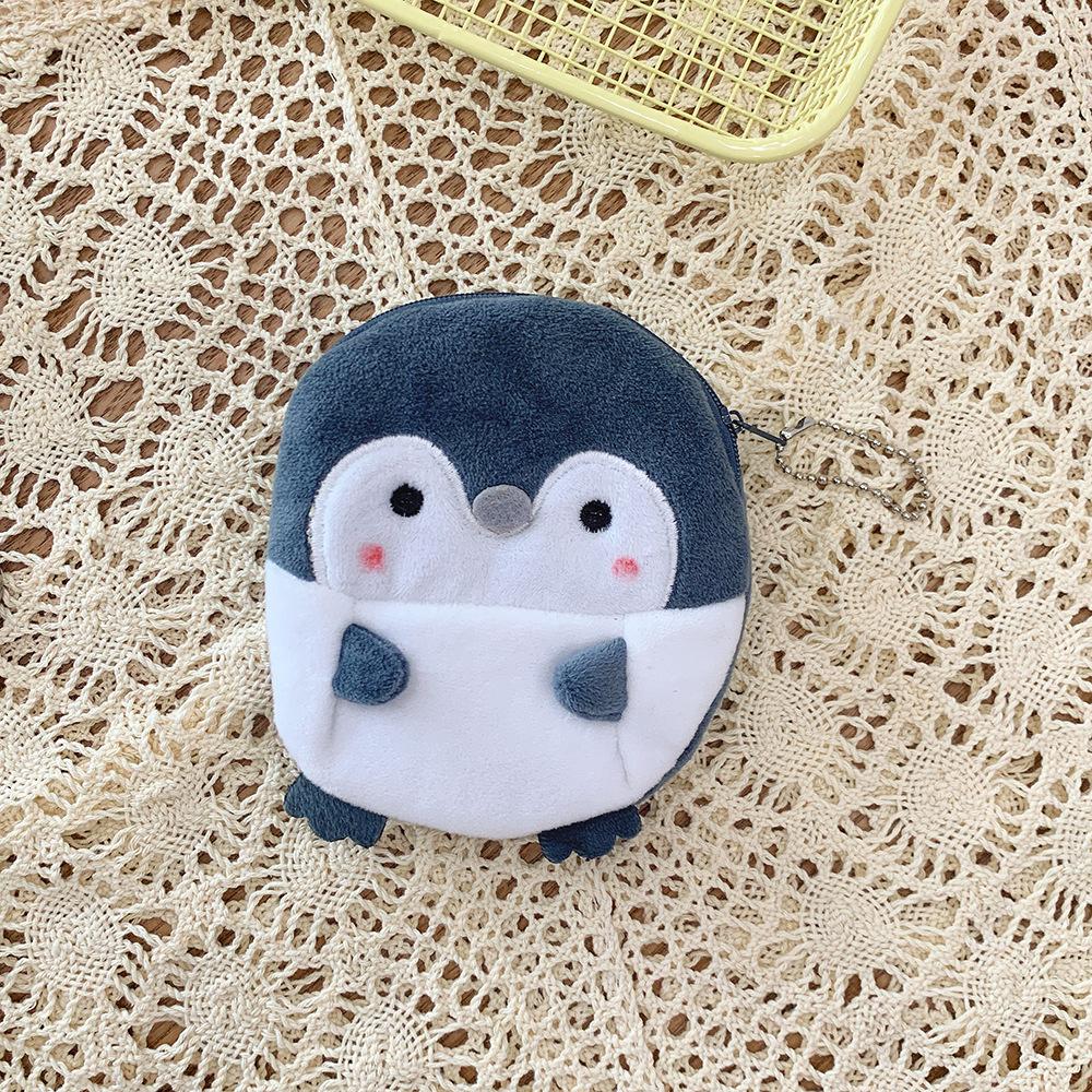 

Penguin Plush Coin Purse Silver Coin Data Line Lipstick Subsize Bag Gift Cartoon сірий колір