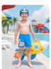 Cartoon Panda Boys' Two-Piece Swimsuit & Cap Set - Beach & Hot Spring Wear