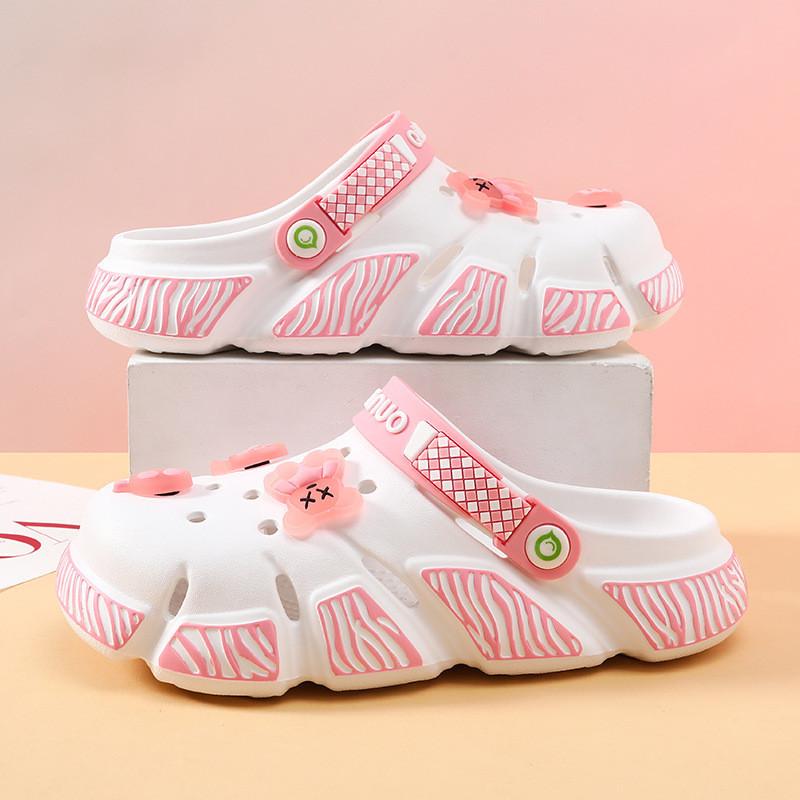 

Colorful And Lightweight Eva Hole Shoes For Girls Summer Nonslip Cartoon Style Casual Footwear 30/31 белый