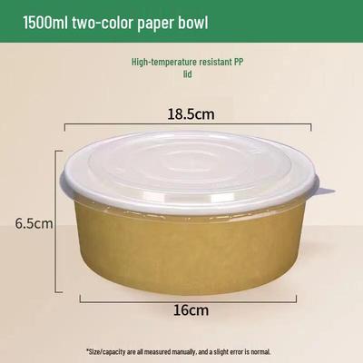 Lantuan 1500ml Disposable Kraft Paper Food Containers