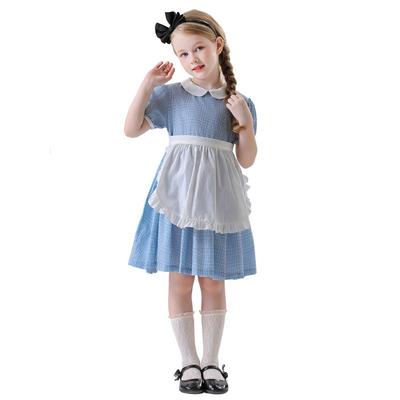 Halloween Princess Alice Dress Children Girls New Blue Maid Maid Dress Costume