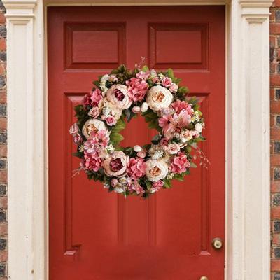Autumn Wreath Floral Accessory Reusable Ornament Decor for Home Artificial Indoor Outdoor