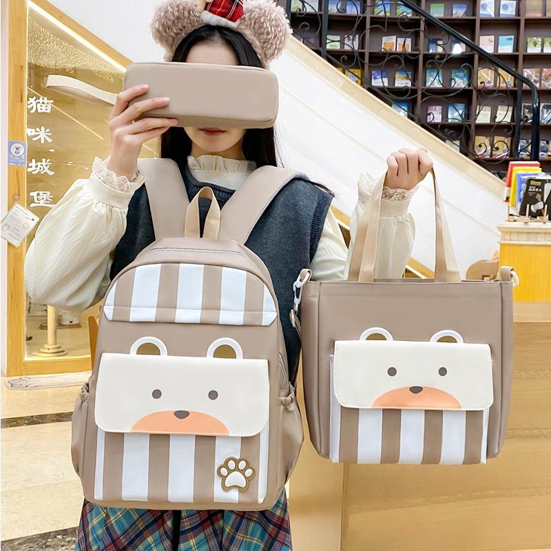 Primary School Students' Children's School Bag New Style Nylon Primary and Secondary School Backpack Three Piece Set Large Capacity Backpack