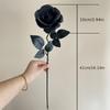 5pcs Halloween Ghost Festival Dark Series New Pure Black Single Rose Horror Gothic Style Bouquet Home Garden Room Decor