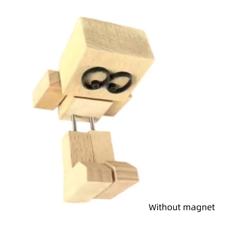 Kinetic Shaking Legs Wooden Figure: Wobbly Desktop & Car Dashboard Doll with Moving Legs - Fun Decorative Accessory