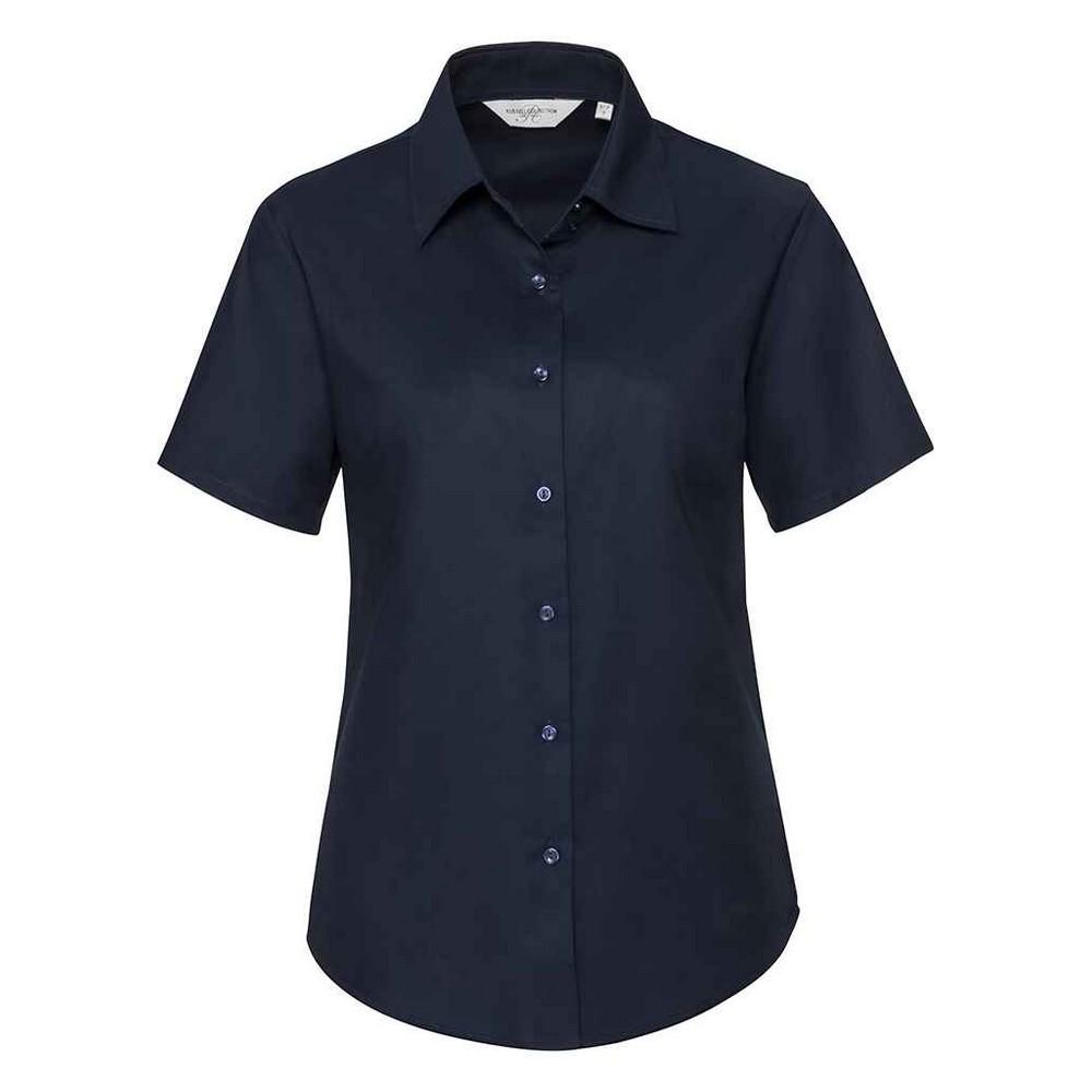 Russell Collection Womens/Ladies Oxford Short-Sleeved Shirt