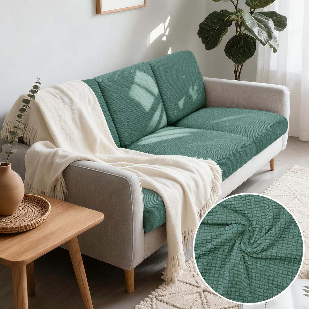 Jacquard Woven Fabric Pure Couch Fitted Covers Polar Thermal Fleece Fabric Form Fitting Sofa Seat Covers Detachable Couch Protector Furniture Cover