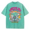 Wonderful Night Skeleton Butterfly Wave Print Womens T-Shirts Fashion Oversized Tops Street Comfortable Clothing Loose Wash Tee