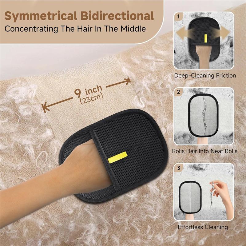 2PCS Pet Hair Remover Large Size Pet Electrostatic Hair Removal Gloves Cat Hair Removal Brush