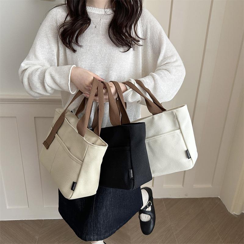 Neue einfache Tasche Leinwandtasche Damen-Handtasche vielseitige Tasche modische Einkaufstasche Leinwandtasche Beuteltasche