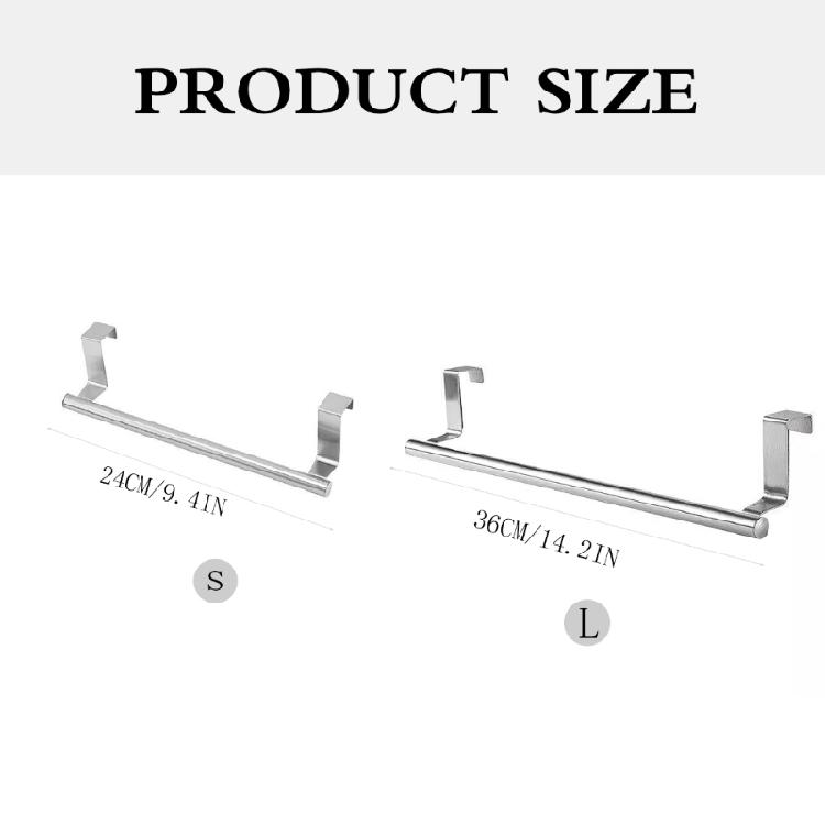 Towel Bar with Hook for Home Bathroom Kitchen,Stainless Steel Towel Hanger Over Cabinet Towel Rack Storage Organizer