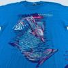 Vtg 90s DOLPHIN INDIAN RIVER LAGOON MAINE WRAP-AROUND PRINT T-Shirt M/L Nature