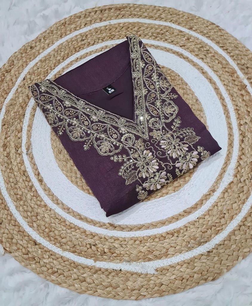 Women Designer Purple Kurti Salwar Suit Indian Bollywood Kurta Pant Dupatta Set Dress