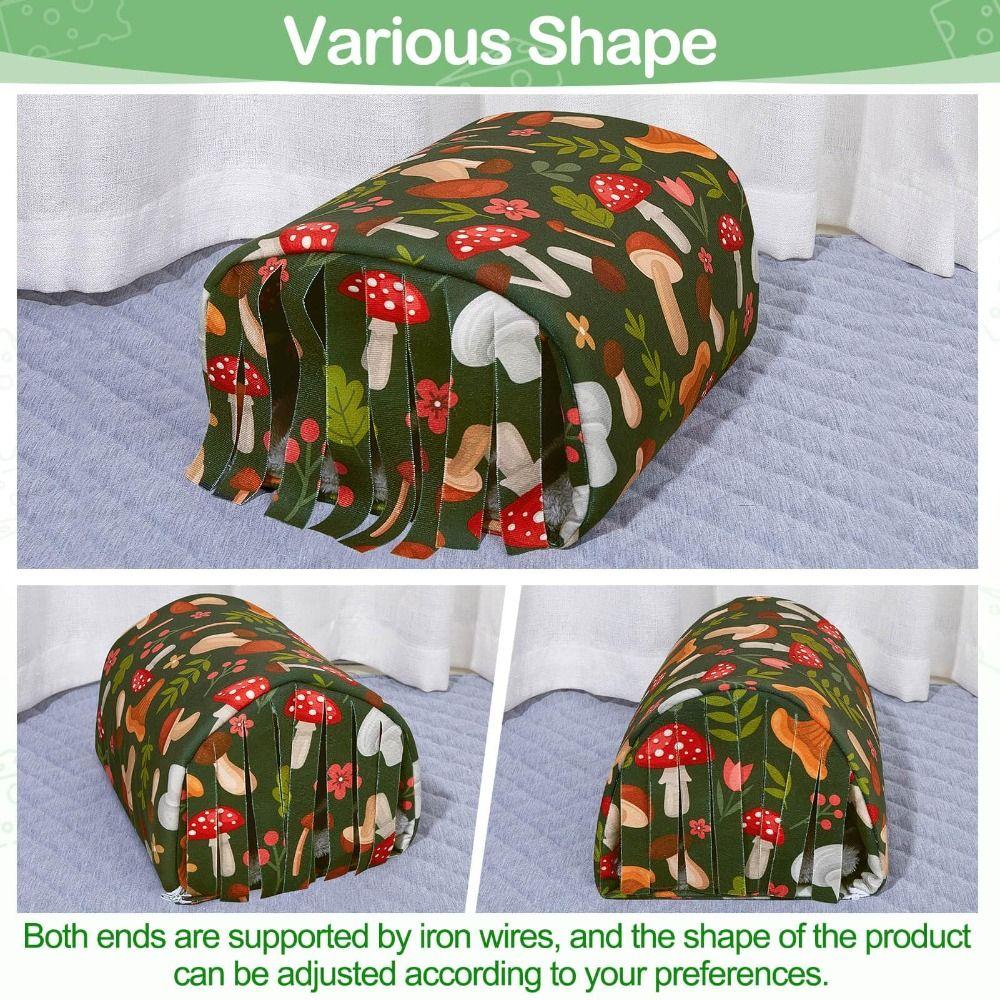 Cozy Washable Guinea Pig Tunnel House with Curtains Breathable Hamster Hideout Soft with Cushion Small Pets Bed Chinchilla