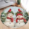 Christmas Snowman Rug Ornaments Round Rug Merry Christmas  Home Mat Living Room Decor Sofa Rug Festival Event Carpet