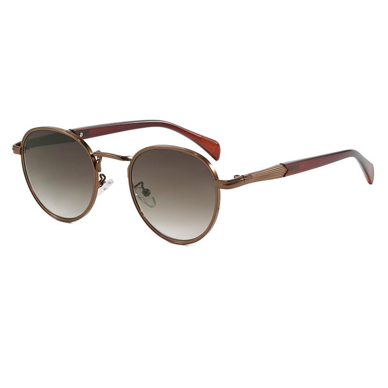 Occhiali da Sole Rotondi con Montatura in Metallo Donna Uomo Lenti di Lusso Occhiali Moda Vintage Occhiali da Sole UV 400