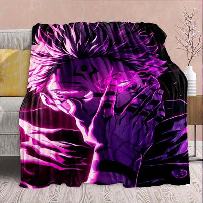 Jujutsu Kaisen Flannel Throw Blanket Cozy Warm Ultra Soft Lightweight Sofa Bed Home Decor -QJY