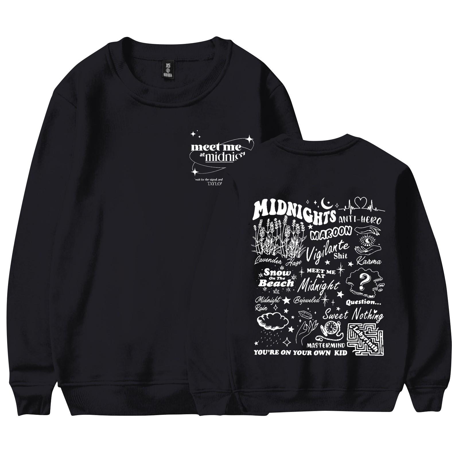 

Women s And Winter Round Neck Long Sleeve T-Shirt 20 New Year Printed Top M чорний