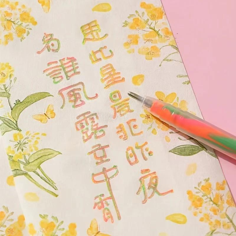 6 Culori Pixuri Gel Sclipitoare Vârf Fin Pixuri Curcubeu Gradate pentru Evidențiere pe Markere Mâner Creioane Colorate Artă Pictură Aprovizionare