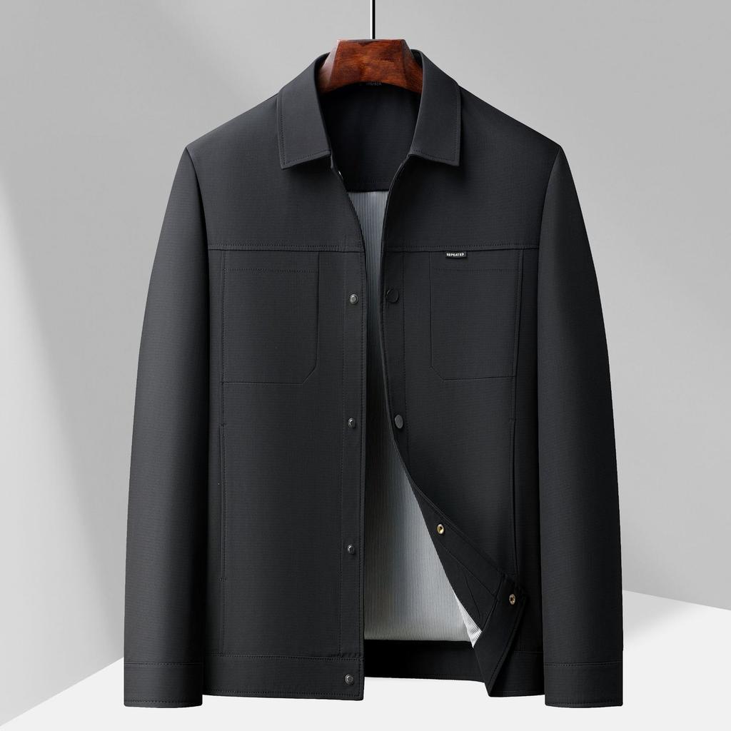 Jacket Men's Short Lapel Casual Jacket Spring and Autumn New Handsome and Versatile Thin Work Top